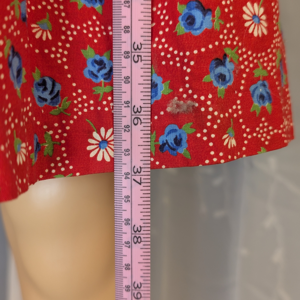 True Vintage 60s/70s Red Floral Handmade Dress – Collector’s Gem! - Picture 8 of 16